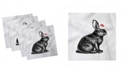 Ambesonne Bunny Set of 4 Napkins, 12" x 12"
